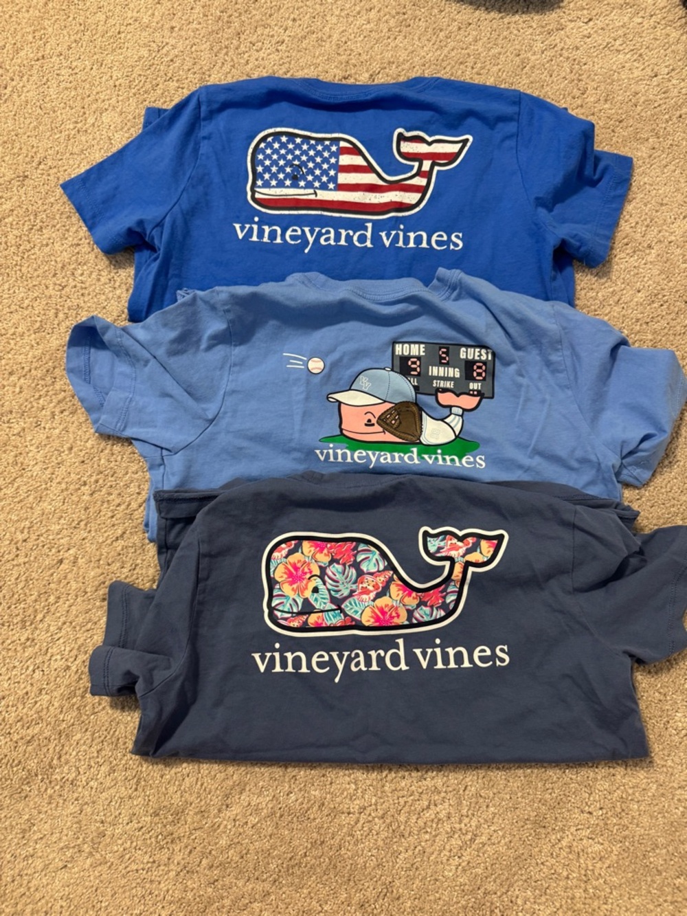 Lot of 3 Vineyard Vines whale pocket tees